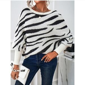 Zebra Batwing Sweater